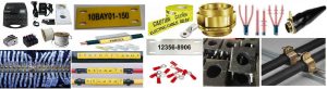 Caution Tape, Unistrut channel and cable mesh, cable tags, underground route markers, cable termination, cable glands, cable Lugs, cable identification, conduit pipe, conduit end bush and panels, DBs, cable clamps, conduit clamps, cable clamps, earth rod, earth plate, copper, earth pit, threading rod, cable drum jack, rollers, overhead line tower, solar poles