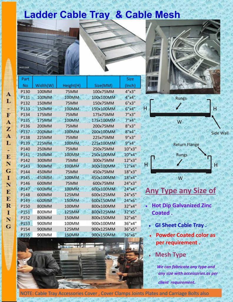 Cable Tray Manufacturer and Suppliers in Pakistan AlFazal Engineering