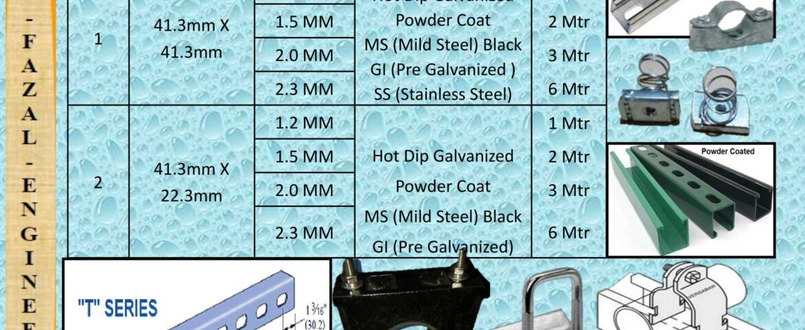 UNI STRUT CHANNELS AND ACCESSORIES ALFAZAL ENGINEERING