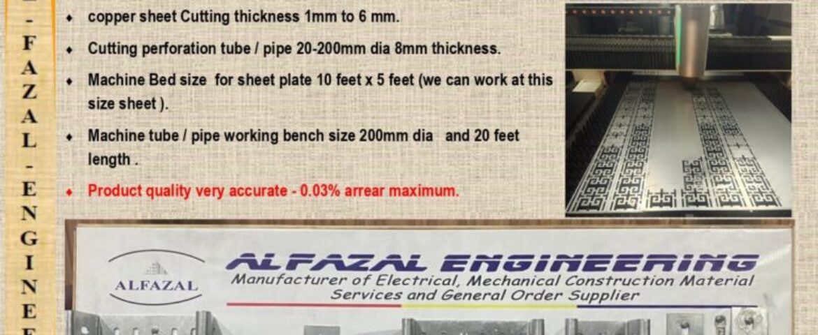 Unlock Precision and Efficiency with Alfazal Engineering’s CNC Laser Cutting Service